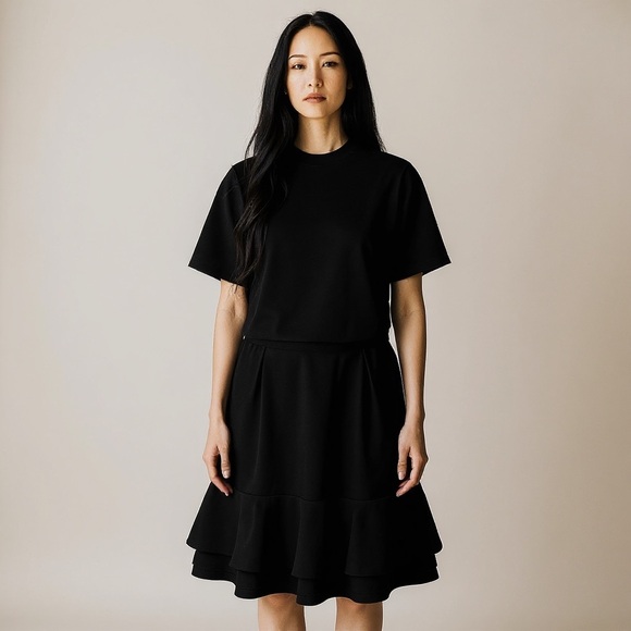 NWT Givenchy by Riccardo Tisci Black Wool Ruffle Tiered Hem Skirt Sz 40 (US 8) - Picture 1 of 11